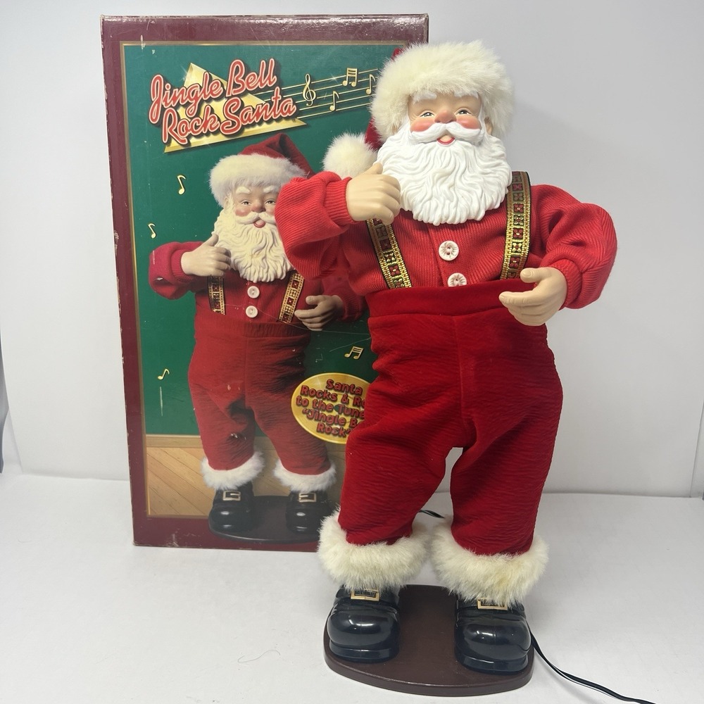Jingle Bell Rock Santa Claus Animated Dancing Musical 1998 First Edition Plush - Picture 12 of 16